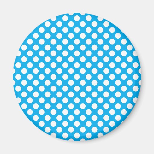 Blaue und weiße Polka-Punktmuster Magnet (Vorne)