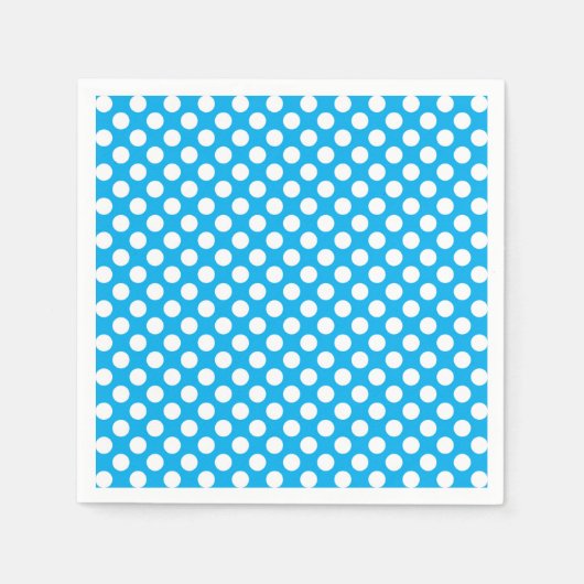 Blaue und weiße Polka-Punktmuster Serviette (Vorderseite)