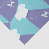 Blaue und weiße Poodle-Röcke-Muster Seidenpapier (Ausschnitt)