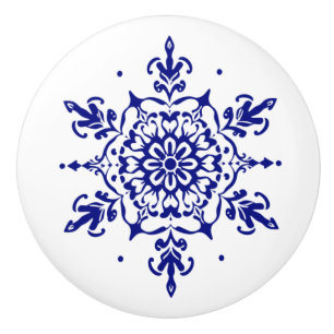 Blaue und weiße portugiesische Azulejo Style Keram Keramikknauf