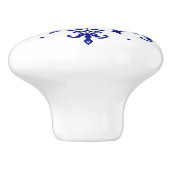 Blaue und weiße portugiesische Azulejo Style Keram Keramikknauf (Seitenansicht)