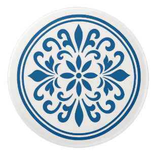 Blaue und weiße portugiesische Azulejo Style Keram Keramikknauf