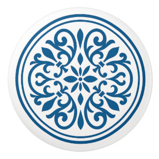 Blaue und weiße portugiesische Azulejo-Style-Keram Keramikknauf