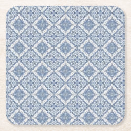 Blaue und weiße Porzellandrucke Rechteckiger Pappuntersetzer