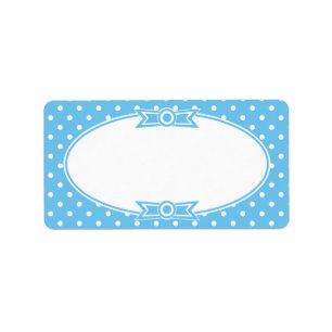 Blaue und weiße Punkte, die Aufkleber einmachen Adressaufkleber