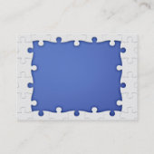 Blaue und weiße Puzzlespiel-Stück-Visitenkarten Visitenkarte (Rückseite)