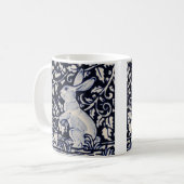 Blaue und weiße Rabbit Tile Woodland Vines Leaf Be Kaffeetasse (Vorderseite Links)