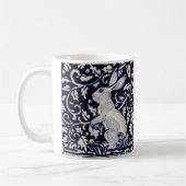 Blaue und weiße Rabbit Tile Woodland Vines Leaf Be Kaffeetasse (Links)