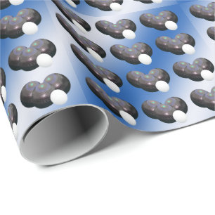 Blaue und weiße Rasenschalen, Geschenkpapier