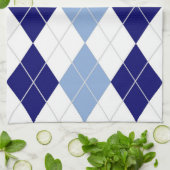Blaue und weiße Raute Küchentuch (Gefaltet)