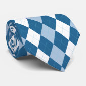 Blaue und weiße Rauten-Krawatte Krawatte (Gerollt)
