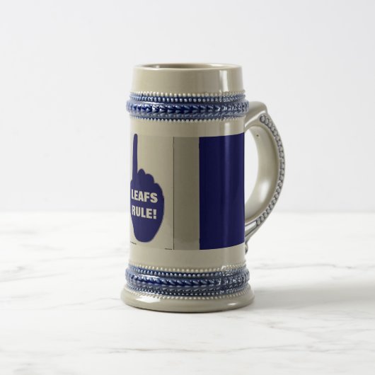 BLAUE UND WEISSE REGEL BIERGLAS (VorderseiteRechts)