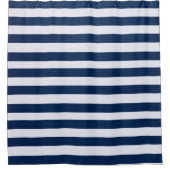 Blaue und weiße Ribbed Streifen Duschvorhang (Vorderseite)