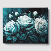 Blaue und weiße Rosen Gästebuch (Rückseite)