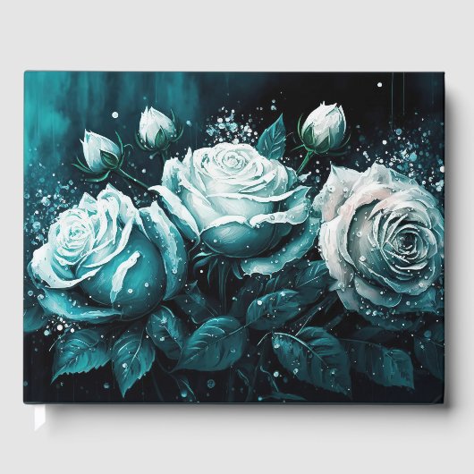 Blaue und weiße Rosen Gästebuch (Vorderseite)