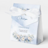 Blaue und weiße Rosen Grüne Hochzeit Geschenkschachtel (Vorderseite)