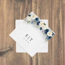 Blaue und weiße Rosen Hochzeiten von Napkins
