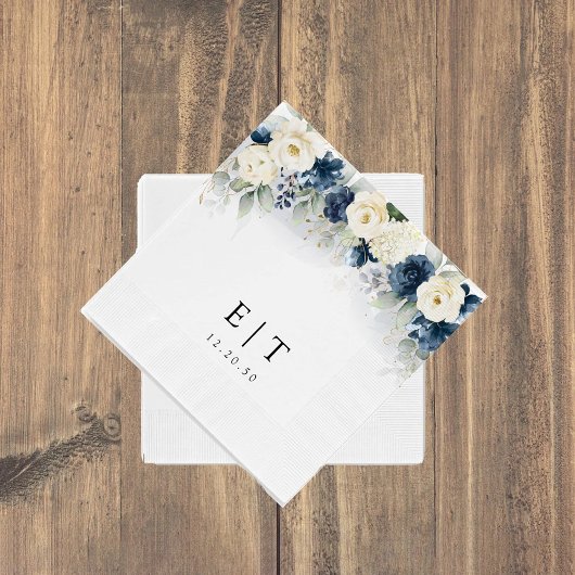 Blaue und weiße Rosen Hochzeiten von Napkins Serviette