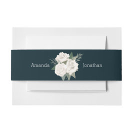Blaue und weiße Rosen Hochzeitsband Einladungsbanderole