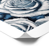 Blaue und weiße Rosenplakate Poster (Ecke)