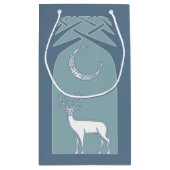 Blaue und weiße Rotwild in der Waldceltic-Kunst Kleine Geschenktüte (Rückseite)