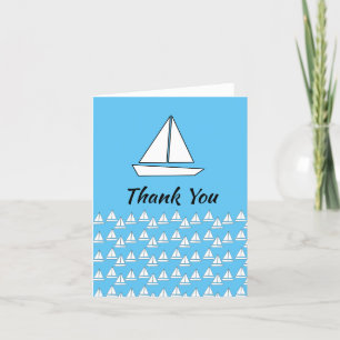 Blaue und weiße Sailboat Dankeskarte