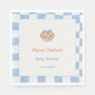 Blaue und weiße Schachbrettmuster-Cutie-Pie-Baby-P Serviette