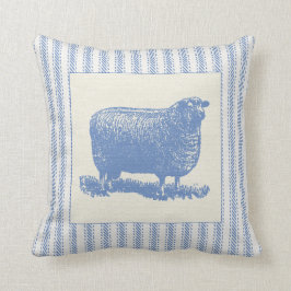 Blaue und weiße Schafe mit dem Ticken Kissen