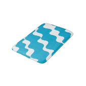 Blaue und weiße Schleuderwellen Badematte (Schrägansicht)