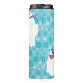 BLAUE UND WEISSE SCHNEEBEREICHE MIT ÄHNLICHER BÄRE THERMOSBECHER (Rückseite)