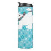 BLAUE UND WEISSE SCHNEEBEREICHE MIT ÄHNLICHER BÄRE THERMOSBECHER (Nach rechts gedreht)