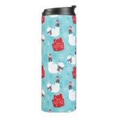 BLAUE UND WEISSE SCHNEEBEREICHE MIT ÄHNLICHER BÄRE THERMOSBECHER (Nach links gedreht)