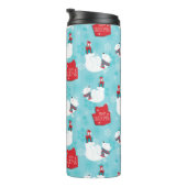 BLAUE UND WEISSE SCHNEEBEREICHE MIT ÄHNLICHER BÄRE THERMOSBECHER (Nach rechts gedreht)