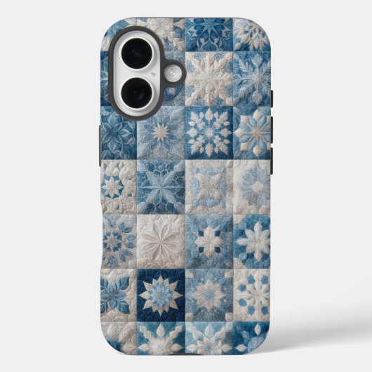 Blaue und weiße Schneeflocke Case-Mate iPhone Hülle (Rückseite)