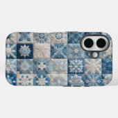 Blaue und weiße Schneeflocke Case-Mate iPhone Hülle (Rückseite (Horizontal))