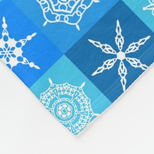 Blaue und weiße Schneeflocke-Fleece-Decke Fleecedecke (Ecke)