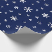 Blaue und weiße Schneeflocke Geschenkpapier (Ecke)
