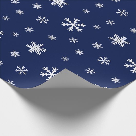 Blaue und weiße Schneeflocke Geschenkpapier (Ecke)