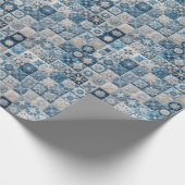 Blaue und weiße Schneeflocke Geschenkpapier (Ecke)