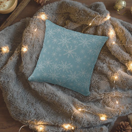 Blaue und weiße Schneeflocke Holiday Throw Kissen