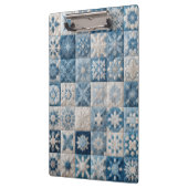 Blaue und weiße Schneeflocke Klemmbrett (Links)