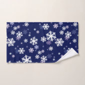 Blaue und weiße Schneeflocken auf dunkelblauem Bod Badhandtuch Set (Handtuch)