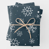 Blaue und weiße Schneeflocken Geschenkpapier Set (Beispiel)