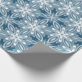 Blaue und weiße Schneeflocken im Winter Geschenkpapier (Ecke)