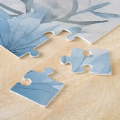 Blaue und weiße Schneeflocken im Winterschnee Puzzle (Seite)