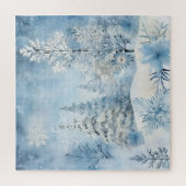 Blaue und weiße Schneeflocken im Winterschnee Puzzle (Vertikal)