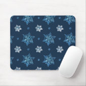 Blaue und weiße Schneeflocken Mousepad (Mit Mouse)