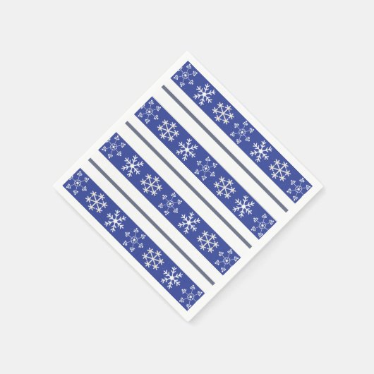 Blaue und weiße Schneeflocken Napkins Serviette (Ecke)