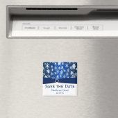 Blaue und weiße Schneeflocken Speichern Sie das Da Magnet (In Situ (Geschirrspüler))