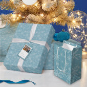 Blaue und weiße Schneeflocken-Urlaubspakete Mittlere Geschenktüte